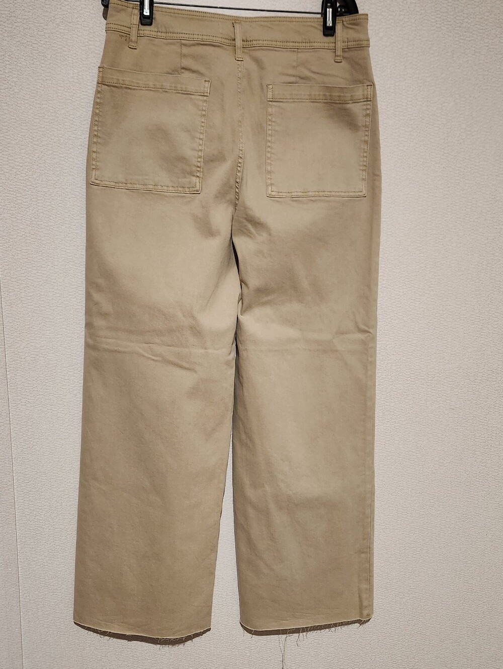 Oat New York Womens High Rise Wide Leg Jeans Tan Raw Hem 12/31 - Picture 5 of 8